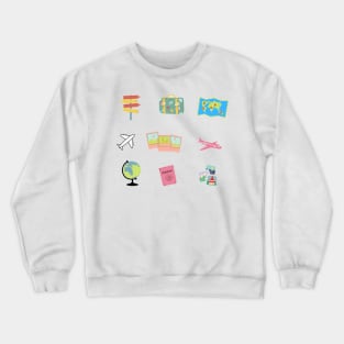 travel adventure sticker pack design Crewneck Sweatshirt